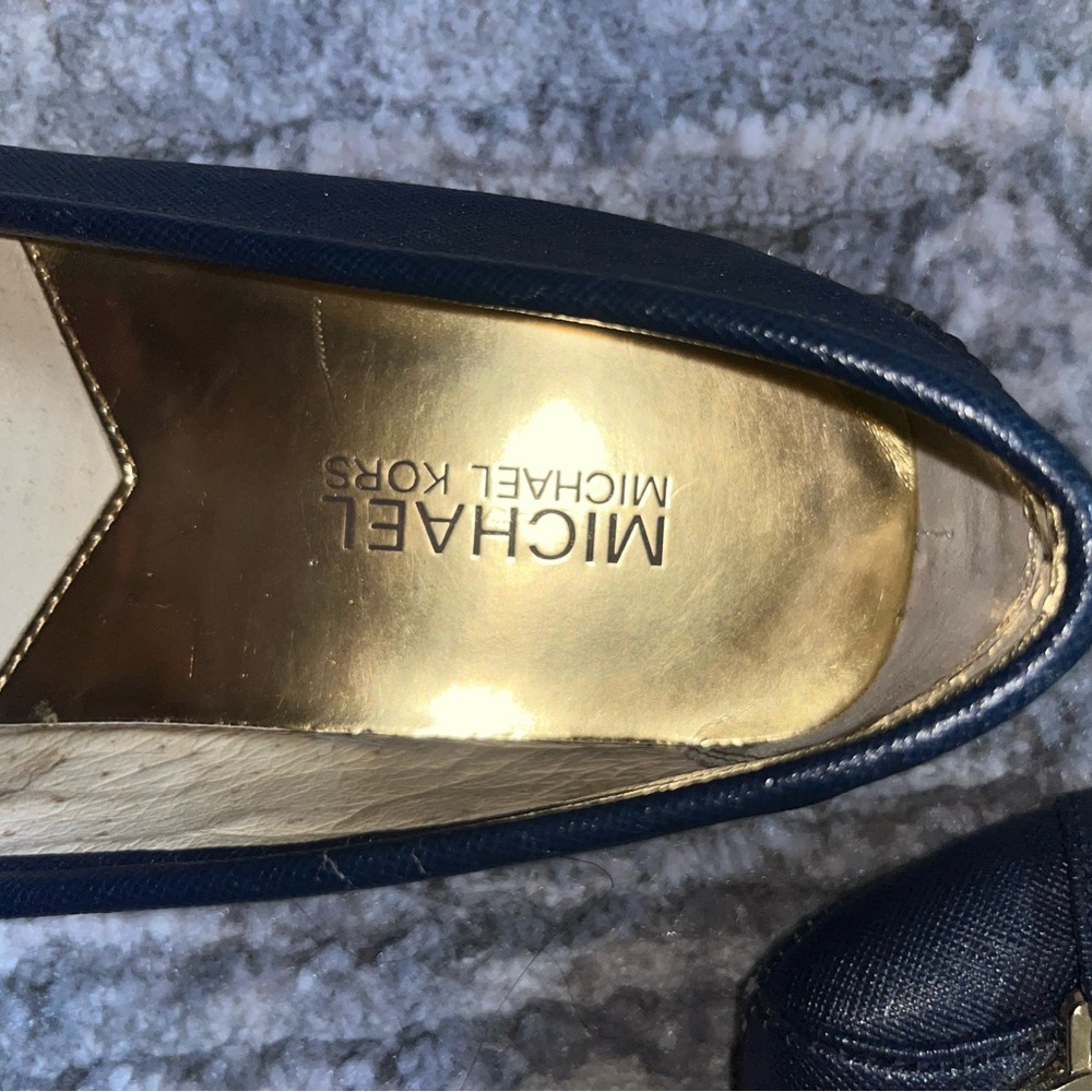Michael Kors Dark Blue Flats with Gold Interior - Picture 3 of 4